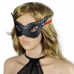 Maska na twarz Masquerade, czarna z ćwiekami - crafted masquerade mask