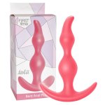 Korek analny First Time Bent Plug marki Lola Toys w różowym kolorze – ergonomiczny design i wysoka j